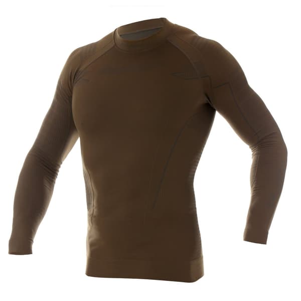 Sweatshirt för män Brubeck RANGER THERMO termoaktiv T-shirt för skogen Khaki, Olika Storlekar
