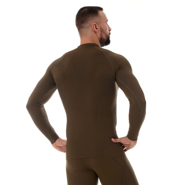 Sweatshirt för män Brubeck RANGER THERMO termoaktiv T-shirt för skogen Khaki, Olika Storlekar