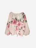 Miniatyrbild 2 av 2: Knot Linen Shirt Flowery Attitude, Sand - Reunion Home