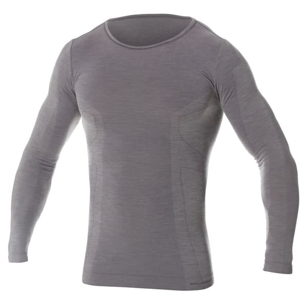 Långärmad T-shirt för män BRUBECK COMFORT WOOL Termounderkläder MERINOULL Svart, Grafit, Mörk grå, Mörk denim, Olika Storlekar