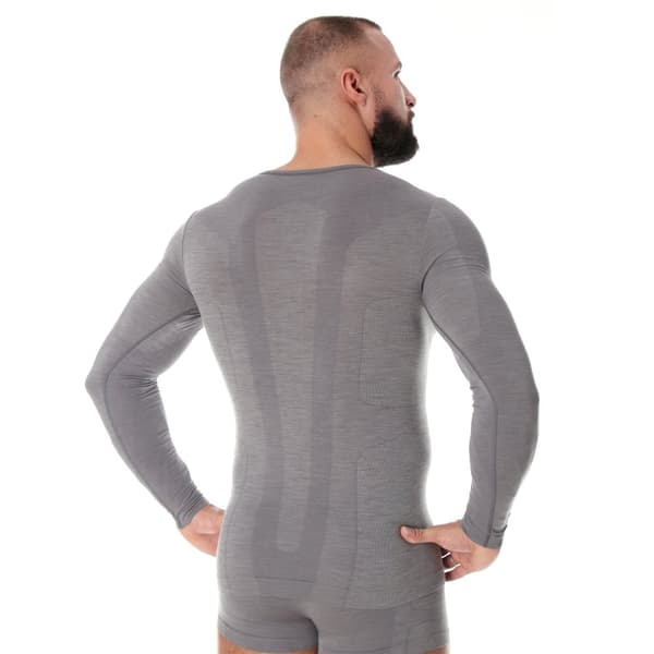 Långärmad T-shirt för män BRUBECK COMFORT WOOL Termounderkläder MERINOULL Svart, Grafit, Mörk grå, Mörk denim, Olika Storlekar
