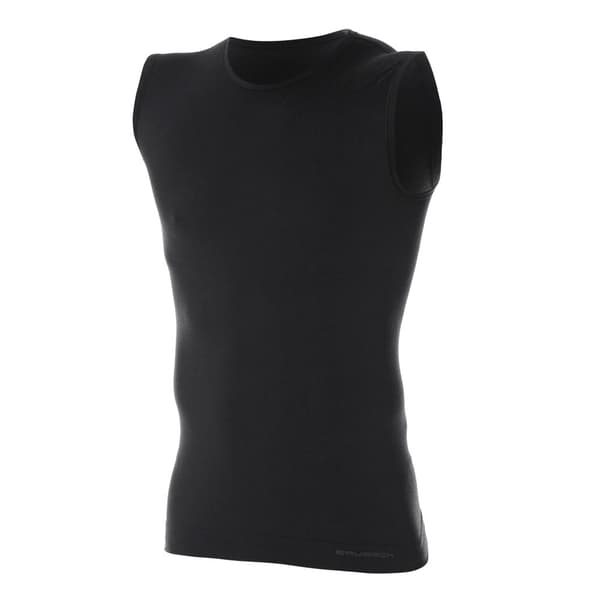 Linnen för män BRUBECK COMFORT WOOL Termoaktiv Ärmlös T-shirt MERINOULL Svart, Grafit, Olika Storlekar
