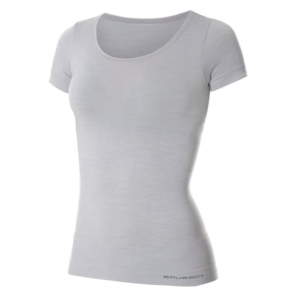 Kortärmad T-shirt för kvinnor BRUBECK COMFORT WOOL Termoaktivunderkläder MERINOULL Kräm, Mörk denim, Svart, Ask, Olika Storlekar