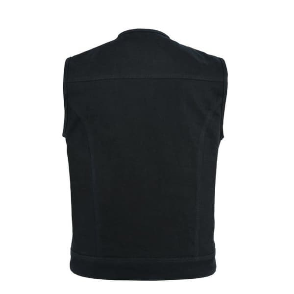 Gilet - cardigan Leatherick - 5XL - Anarki Gilet utan krage i denim för män med djupa fickor Svart