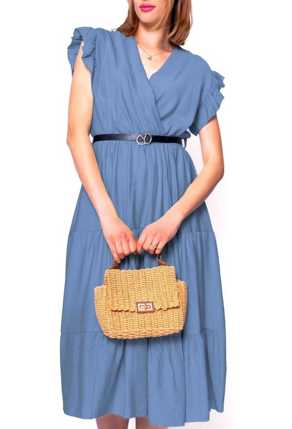 Agélii Fashion - Wrap dress with sash in several colors - one-size 38-42