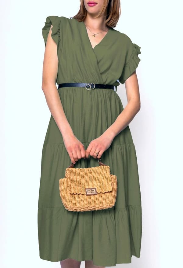 Agélii Fashion - Wrap dress with sash in several colors - one-size 38-42