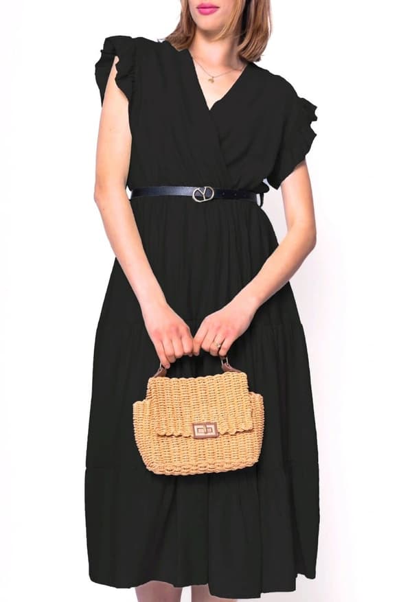 Agélii Fashion - Wrap dress with sash in several colors - one-size 38-42