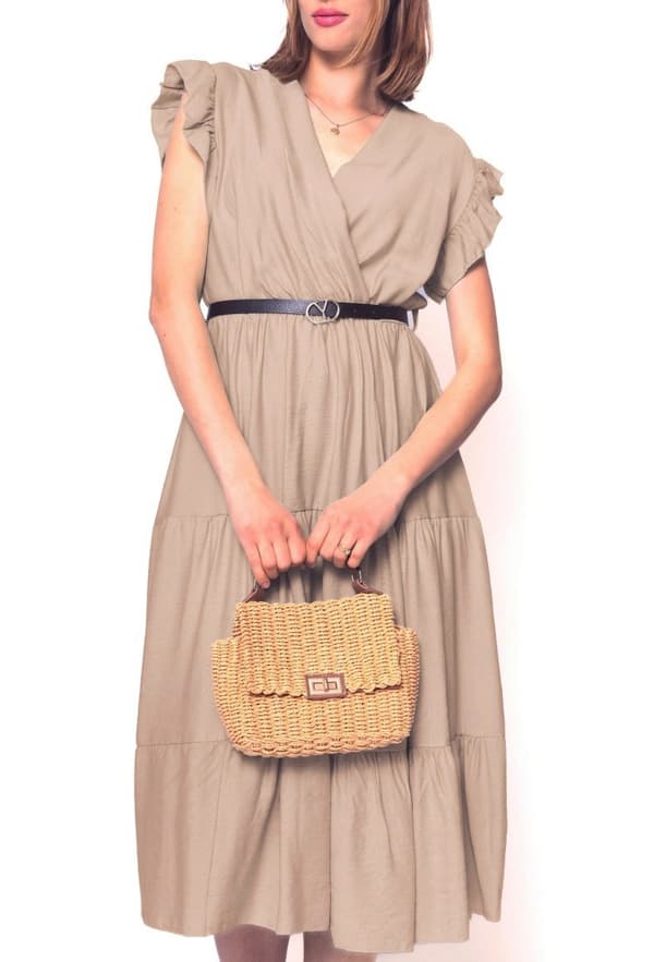 Agélii Fashion - Wrap dress with sash in several colors - one-size 38-42