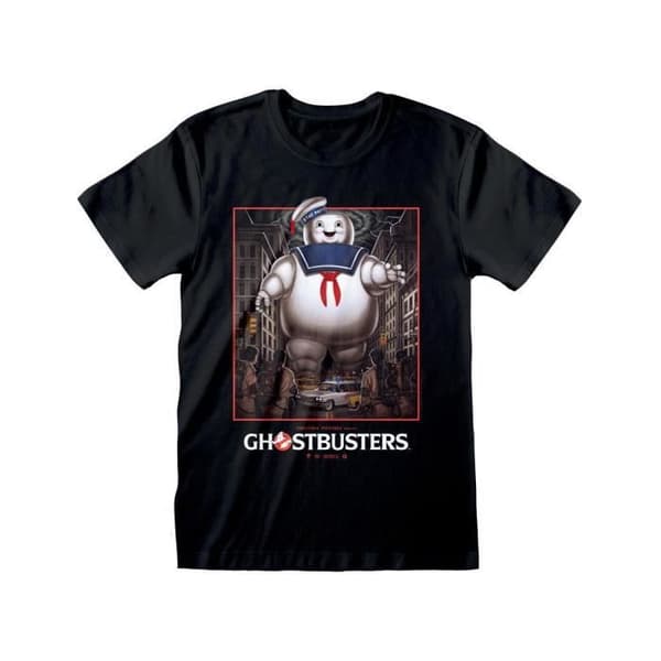 T-shirt - Heroes Inc - Ghostbusters - Stay Puft Square - Svart - Vuxen