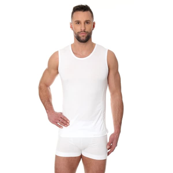 Linnen för män BRUBECK COMFORT COTTON Termoaktiv Ärmlös T-shirt Svart, Vit, Olika Storlekar