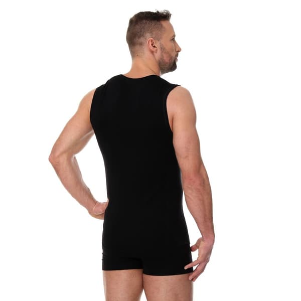 Linnen för män BRUBECK COMFORT COTTON Termoaktiv Ärmlös T-shirt Svart, Vit, Olika Storlekar