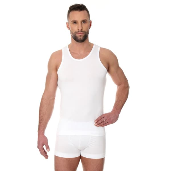 Linnen för män BRUBECK COMFORT COTTON Termoaktiv ärmlös T-shirt Vit, Svart, Olika Storlekar