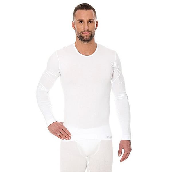 Långärmad T-shirt för män BRUBECK COMFORT COTTON Termoaktiva underkläder Vit XXL