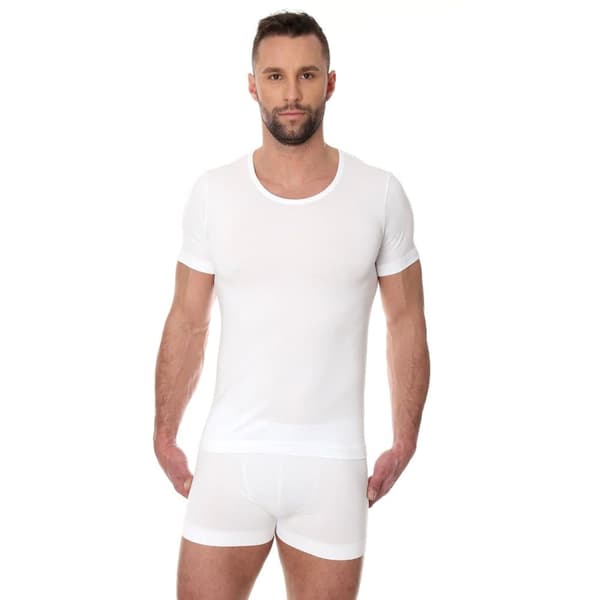 Kortärmad T-shirt för män BRUBECK COMFORT COTTON Termoaktiva underkläder Vit, Svart, Olika Storlekar Vit XL