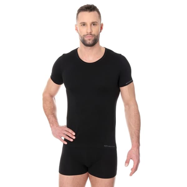 Kortärmad T-shirt för män BRUBECK COMFORT COTTON Termoaktiva underkläder Vit, Svart, Olika Storlekar Svart M