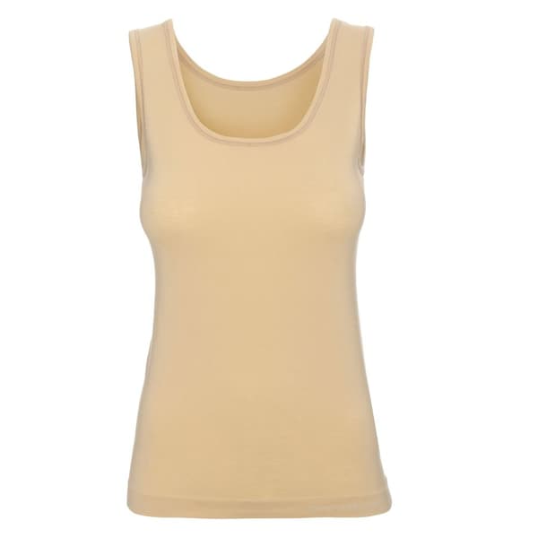 Linnen för kvinnor BRUBECK COMFORT COTTON Termoaktiv Ärmlös T-shirt Vit, Beige, Svart, Olika Storlekar