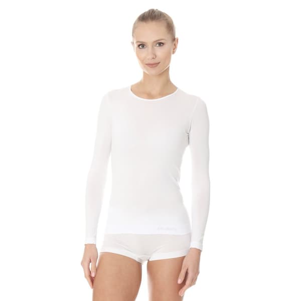 Långärmad T-shirt för kvinnor BRUBECK COMFORT COTTON Termoaktiva underkläder Vit L