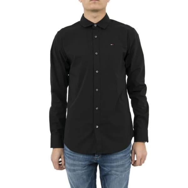 Skjorta Herr - Hilfiger Denim - DM0DM04405 - Svart - Slim Fit - Långa Ärmar