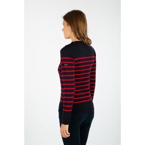 Pull marin Femme - ARMORLUX - BRIAC - Randig - Rund hals - 100% merinoull