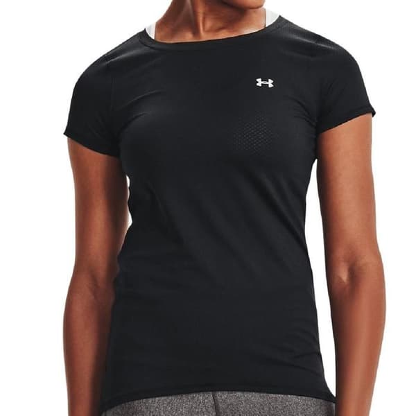 T-Shirt Fitness Dam - Under Armour - HeatGear Armour - Svart - Korta Ärmar - Antiperspirant