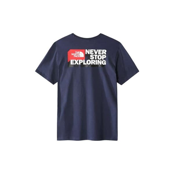 T-Shirt MC - The North Face - Blå - 100% Bomull - Kortärmad - Rak Passform