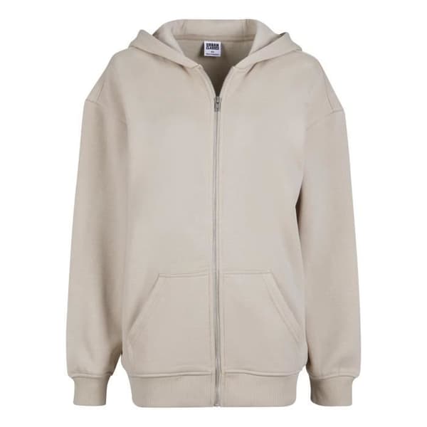 Huvtröja med dragkedja - Urban Classics - Oversized - 65% bomull - Känguruficka - Långa ärmar