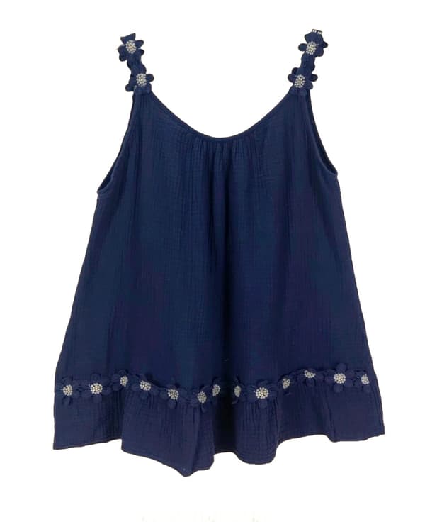 Agélii Fashion - Linne med blomsterutsmyckning - flera färger - one size 38-42