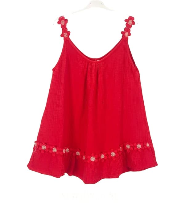 Agélii Fashion - Linne med blomsterutsmyckning - flera färger - one size 38-42