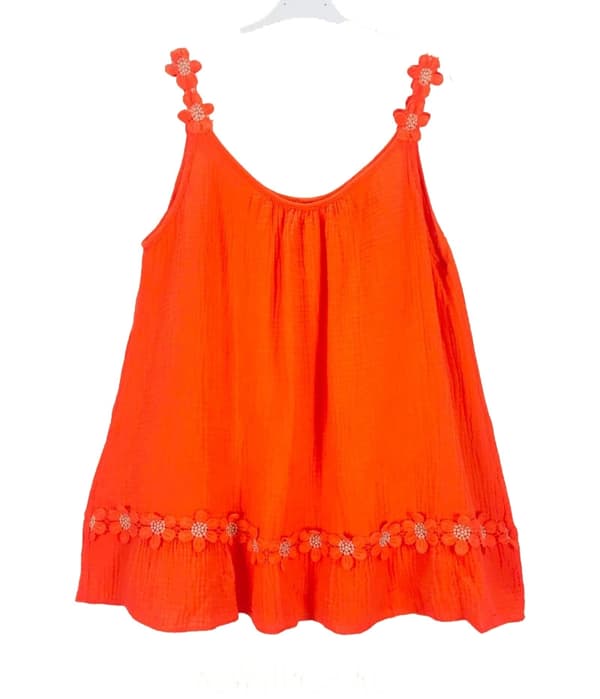 Agélii Fashion - Linne med blomsterutsmyckning - flera färger - one size 38-42