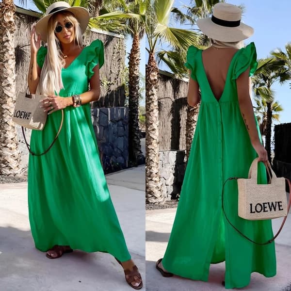 Agélii Fashion - Dress in many lovely colors - one size 38-46 Grøn