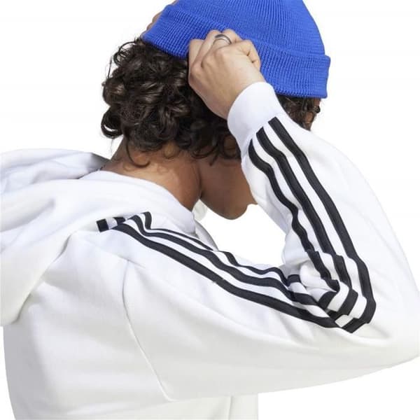 Sweatshirt med huva Herren Adidas Essentials Fleece 3-Stripes Vit IJ6476