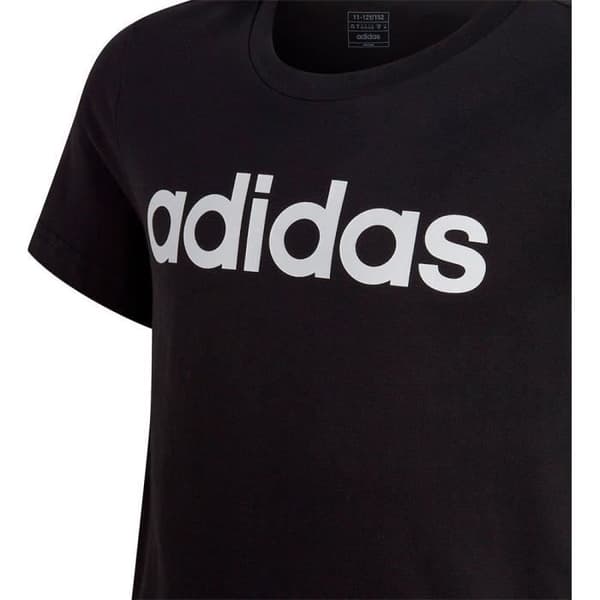 T-Shirt - Adidas - G Lin T - Svart - Åtsittande - 100% Bomull - 13 år Flicka