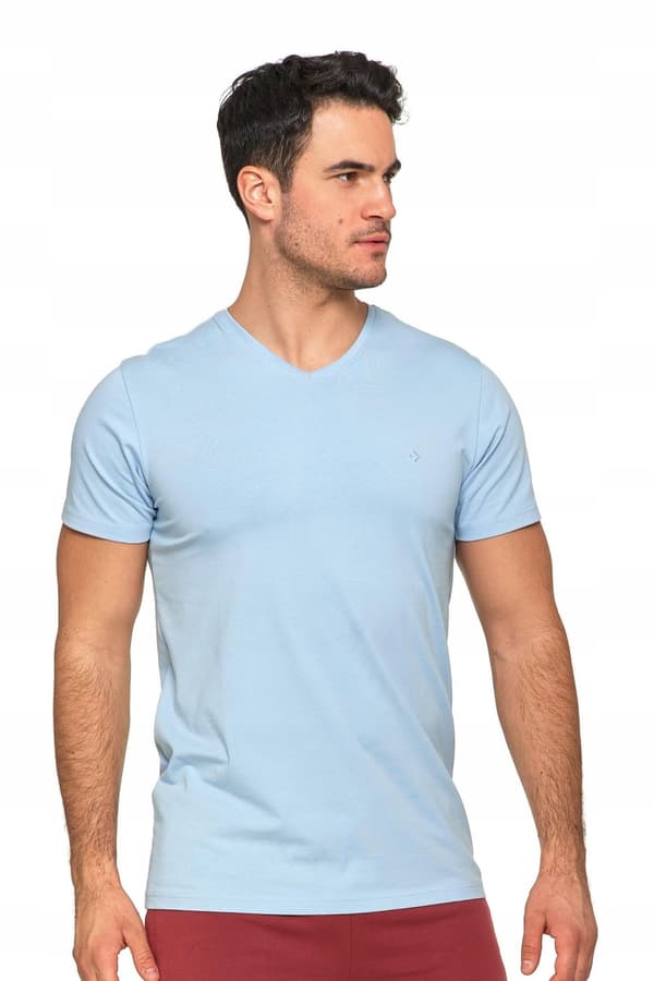 HERRET-SHIRT Ensfarvet PREMIUM T-shirtbluse med MORAJ-logobroderi L