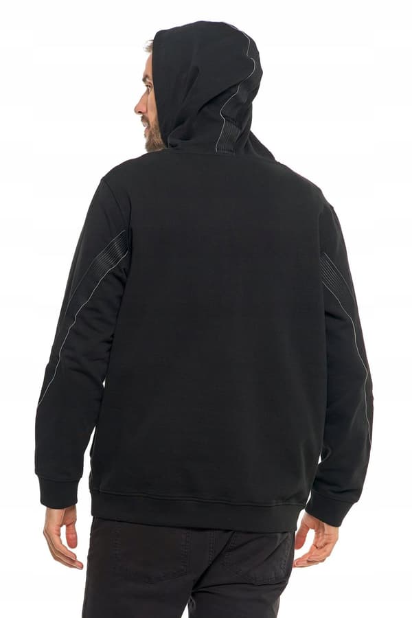 HERRESWEATSHIRT Halv lynlås med hætte Sort bomuld MORAJ XXL