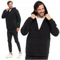 Miniatyrbillede 1 af 11: HERRESWEATSHIRT Halv lynlås med hætte Sort bomuld MORAJ XXL
