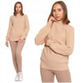 Miniatyrbild 1 av 11: Beige DAMTRÖJA Löst Mjuk Stickad Modern Feminin Halv Polotröja MORAJ M