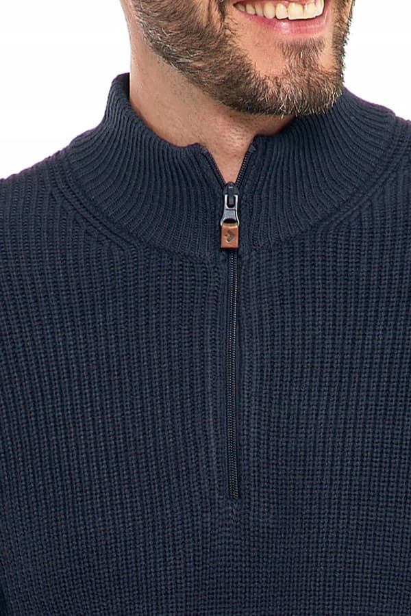 Herretrøje med opretstående krave, knaplukning, elegant varm sweater MORAJ S