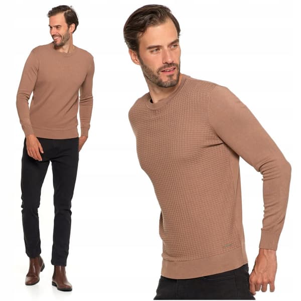 Elegant HERRTRÖJA Klassisk rund hals Delikat mönster MORAJ XL