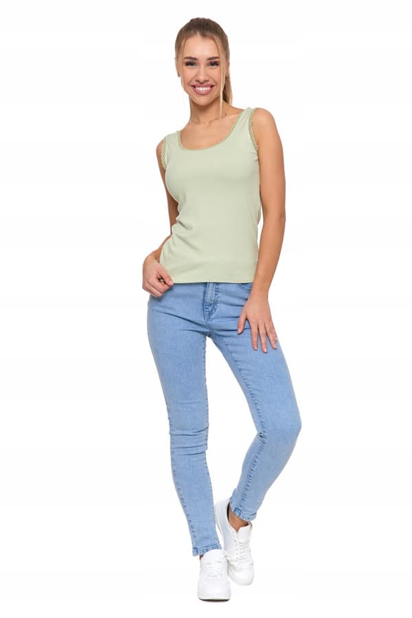 Elegant DAME TOP Boxershorts med blondekant og striber MORAJ L