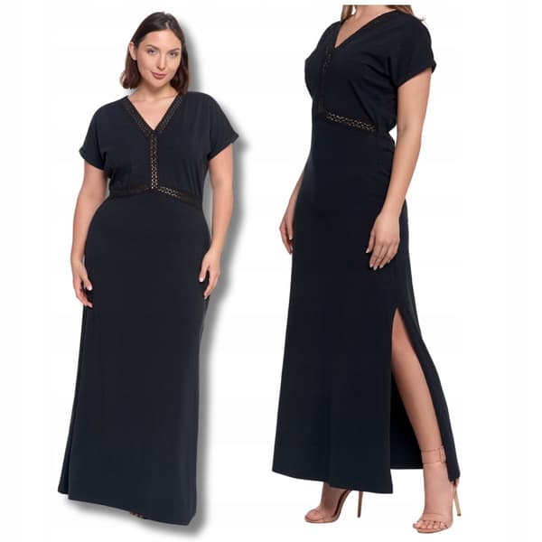DAME MAXIKJOLE Elegant V-hals Slids Blonde MORAJ XXL