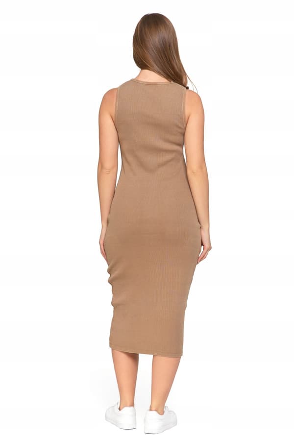 KVINDE STRIBET MIDI-KJOLE MED BREDE STROPPER SOMMERMORAJ - 3XL