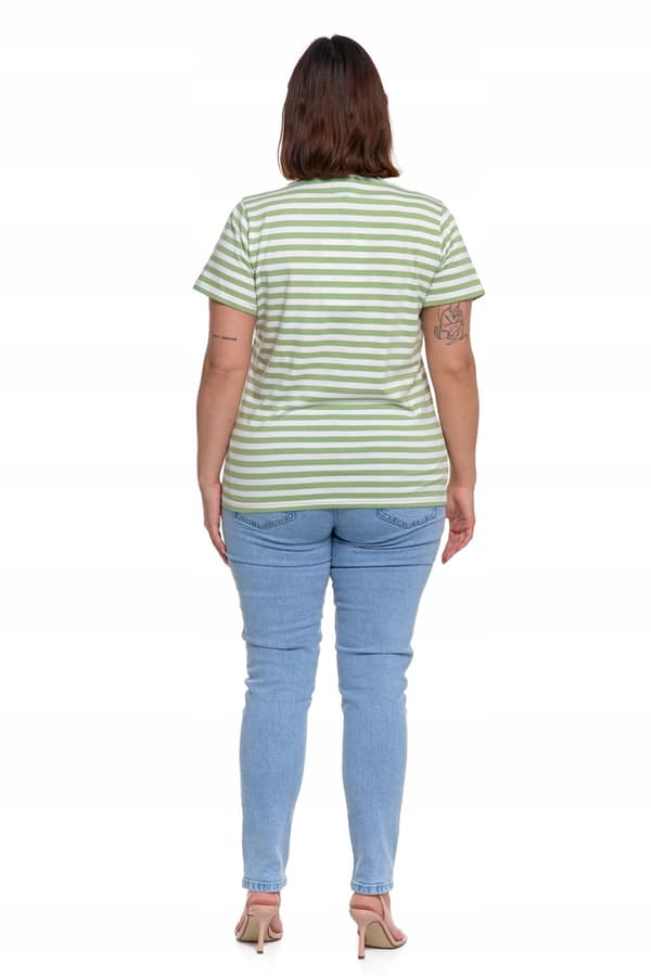 DAME T-SHIRT Stribet Løs Skjortebluse Kortærmet MORAJ S