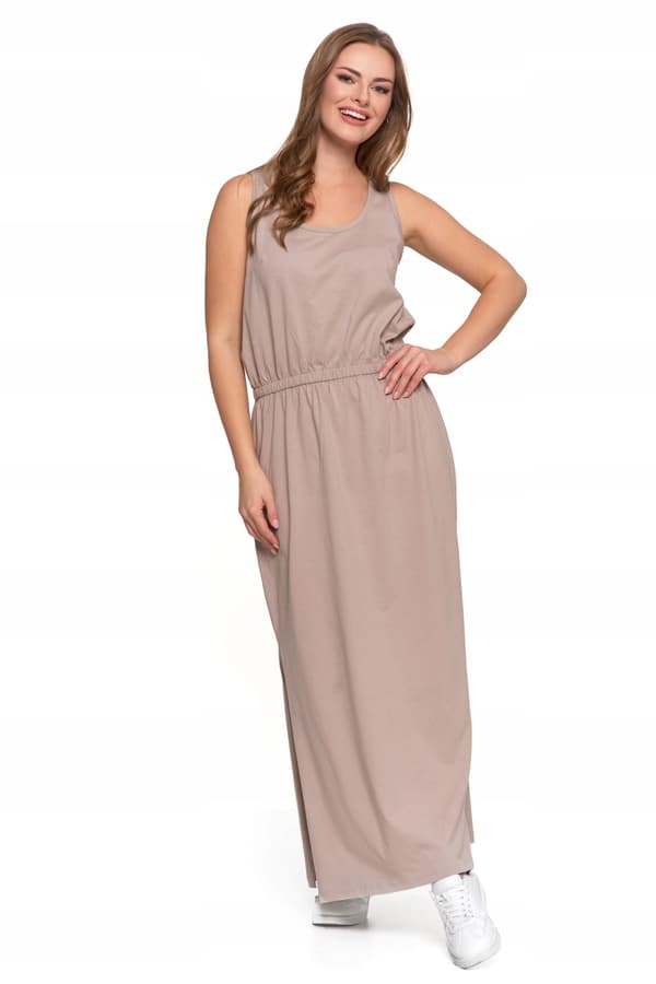 DAME MAXIKJOLE med slids Lang elegant sommerkjole MORAJ M