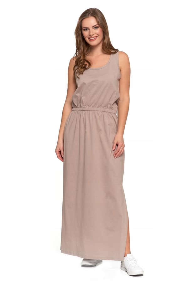 DAME MAXIKJOLE med slids Lang elegant sommerkjole MORAJ M