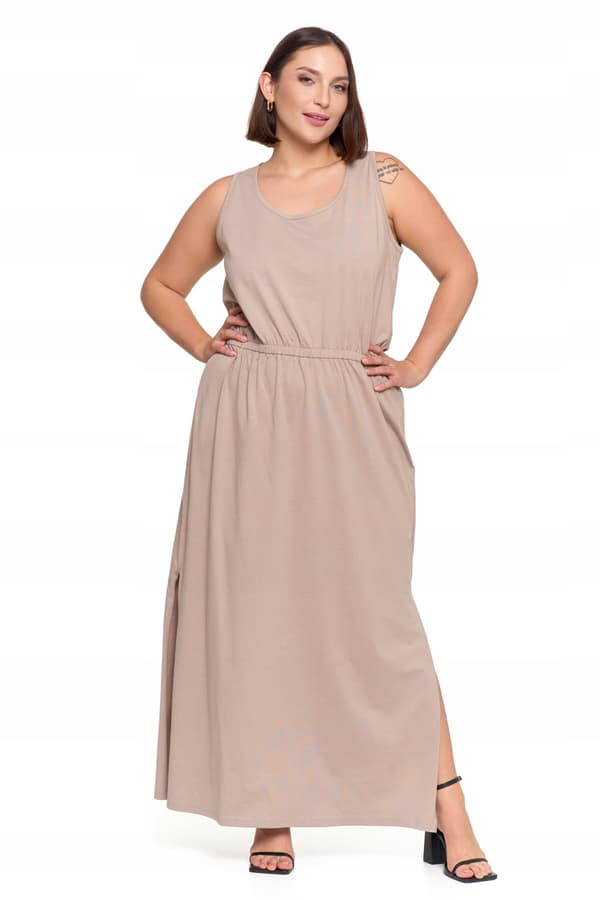 DAME MAXIKJOLE med slids Lang elegant sommerkjole MORAJ M