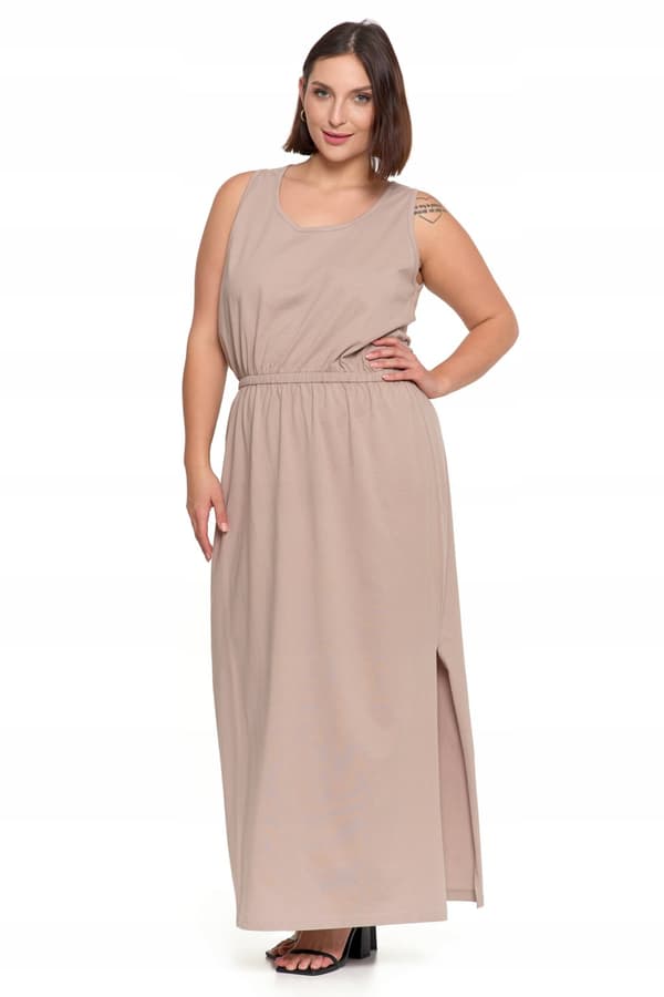 DAME MAXIKJOLE med slids Lang elegant sommerkjole MORAJ M