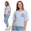 Miniatyrbillede 1 af 6: Løs T-SHIRT TIL DAMER I BOMULDSBLUE M M