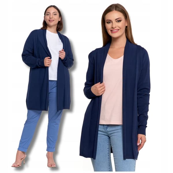 ELEGANT KOFTA LÅNG DAMTRÖJA KLASSISK KOVER MORAJ 2XL/3XL