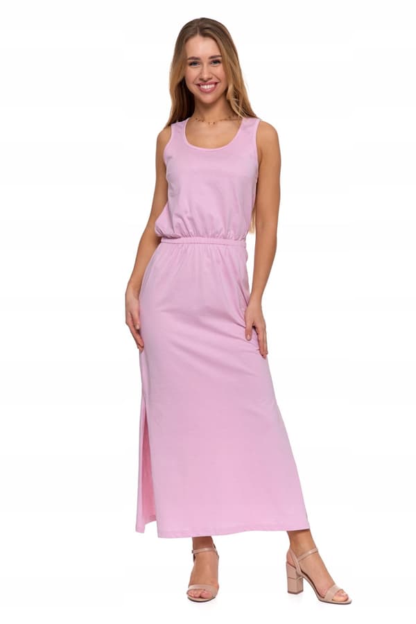 DAMMAKSKLÄNNING med slits Lång sommarklänning Elegant MORAJ - M