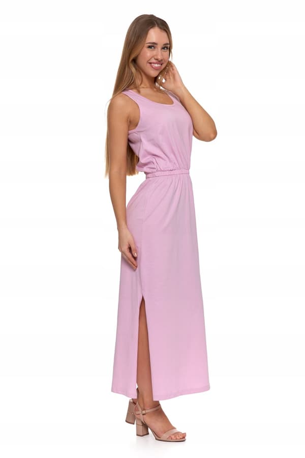 DAMMAKSKLÄNNING med slits Lång sommarklänning Elegant MORAJ - M